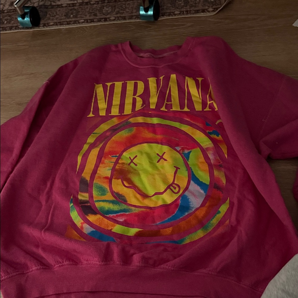 Urban Outfitters Pink Nirvana Crew Neck Sweater
